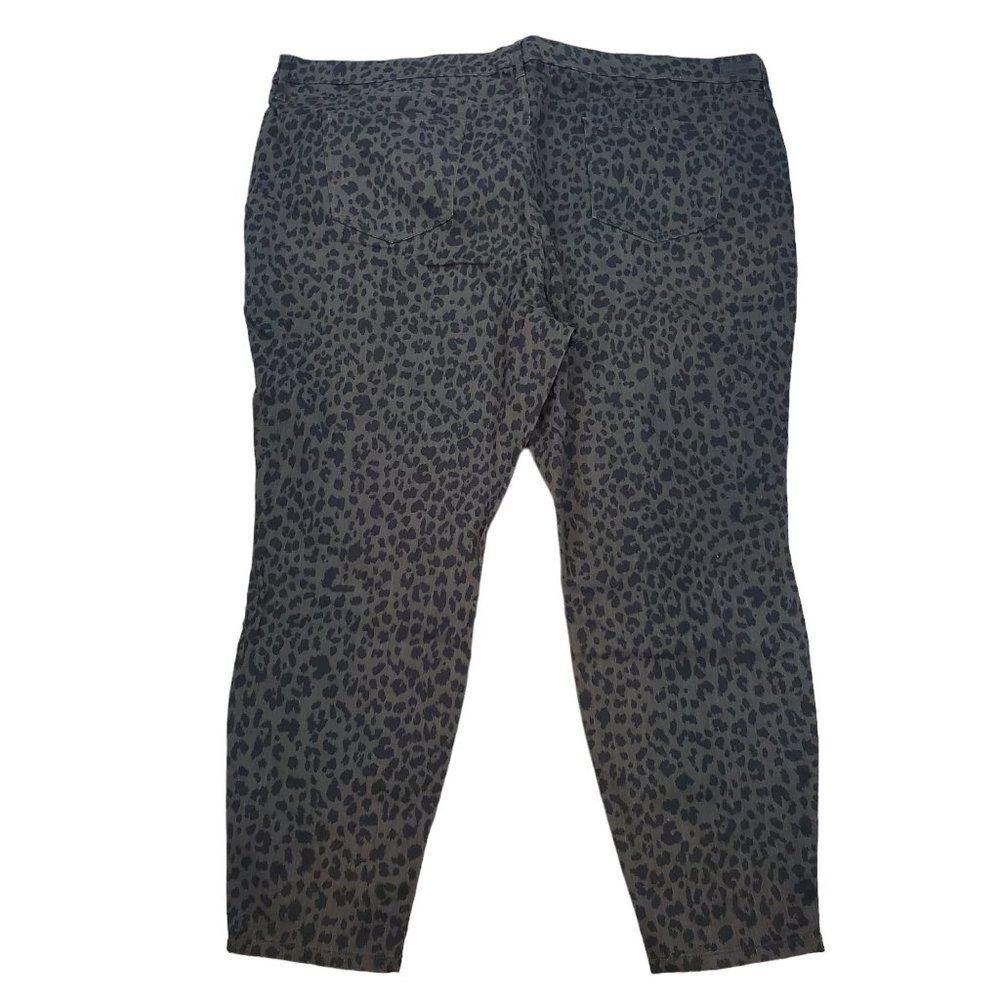 Isaac Mizrahi Women's Charcoal TRUE DENIM Leopard Print Colored Jeans Size 26W